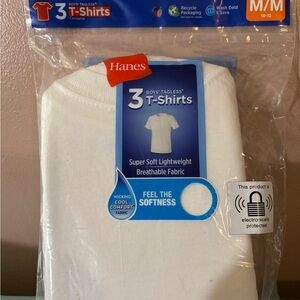 Hanes Boys' Soft White T-Shirts 3-Pack